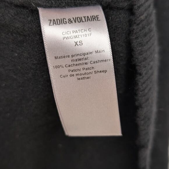 ZADIG & VOLTAIRE Black Cici Star Patch Cashmere Sweater Pullover , size XS - Picture 8 of 8